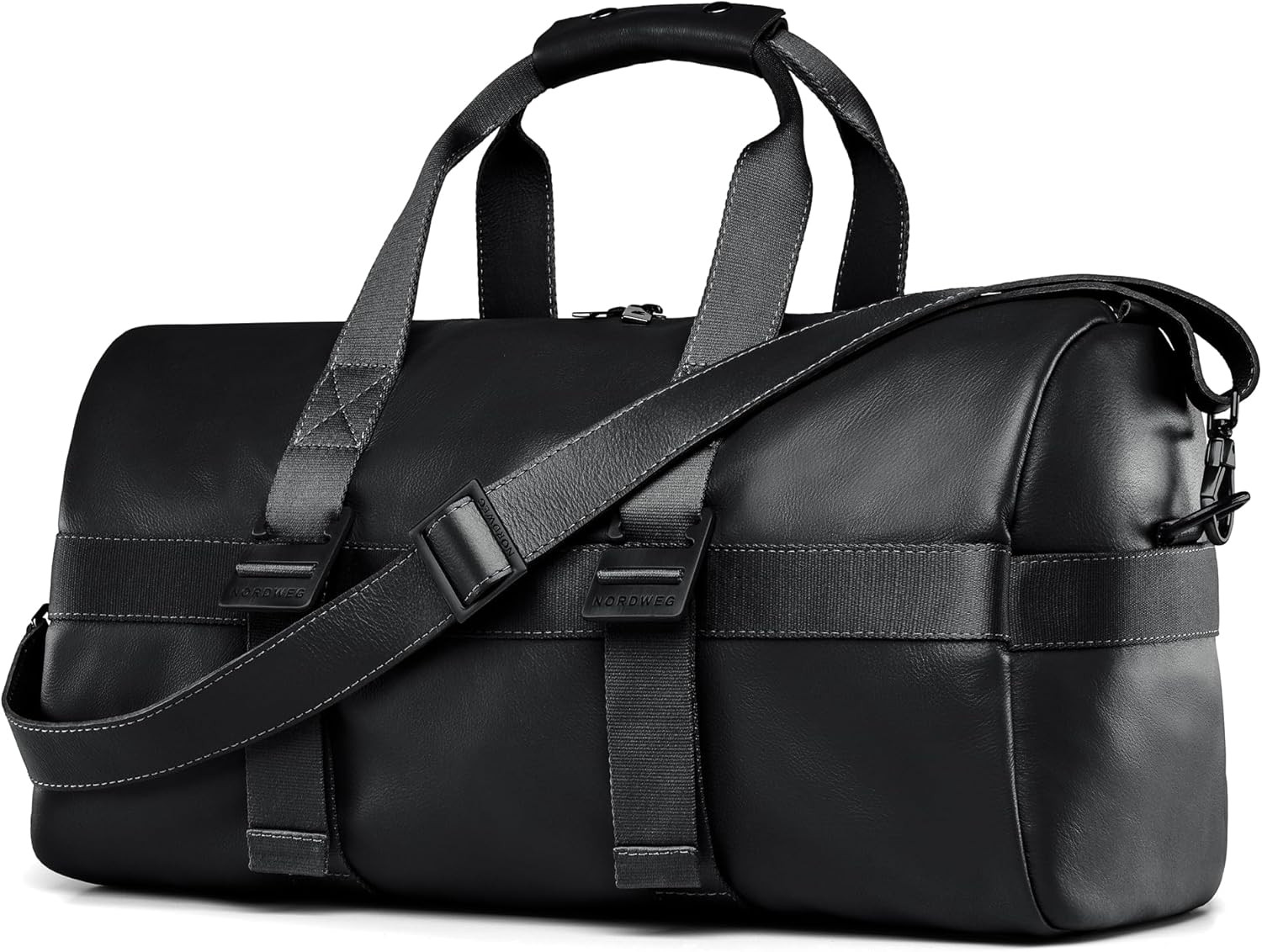 Dolomites NW103 Black Leather Weekend Duffel Bag – Stylish & Durable