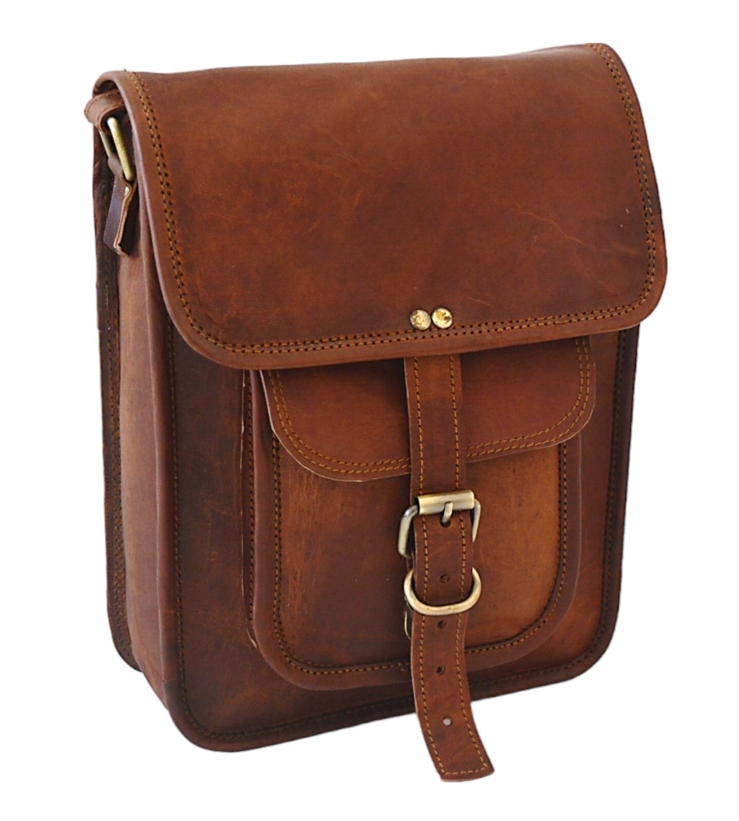 Men’s Rustic Genuine Leather Messenger Shoulder Handmade Cross-Body Satchel Bag