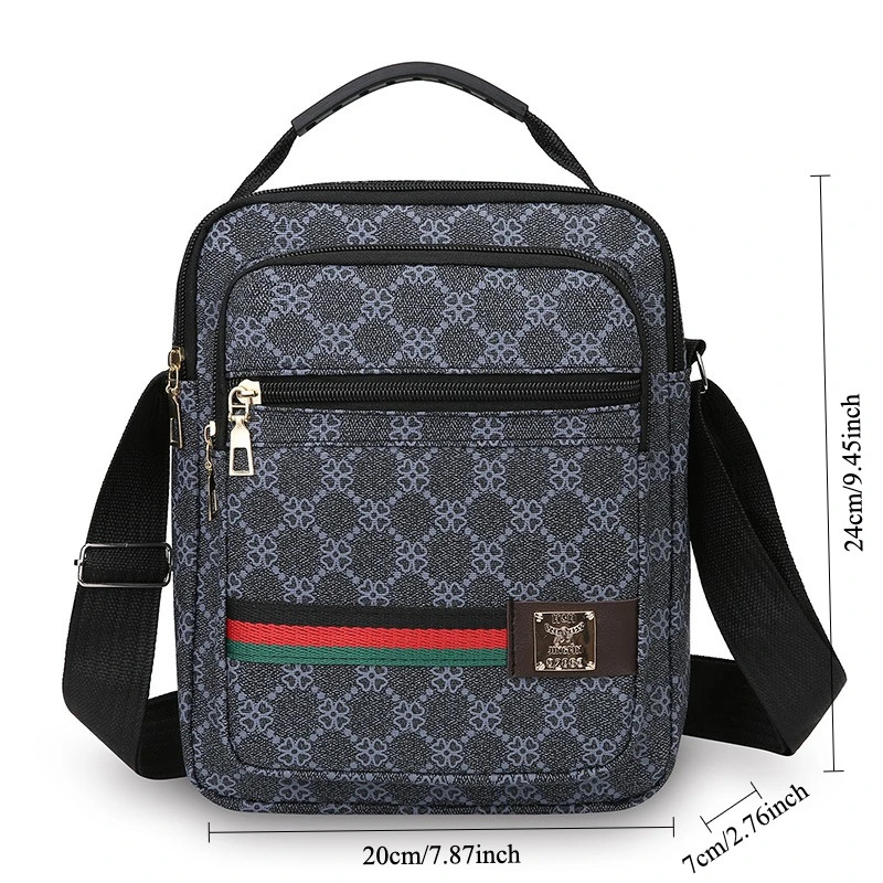 Men’s Crossbody Shoulder Bag Multi Layer Versatile Casual Messenger Handbag