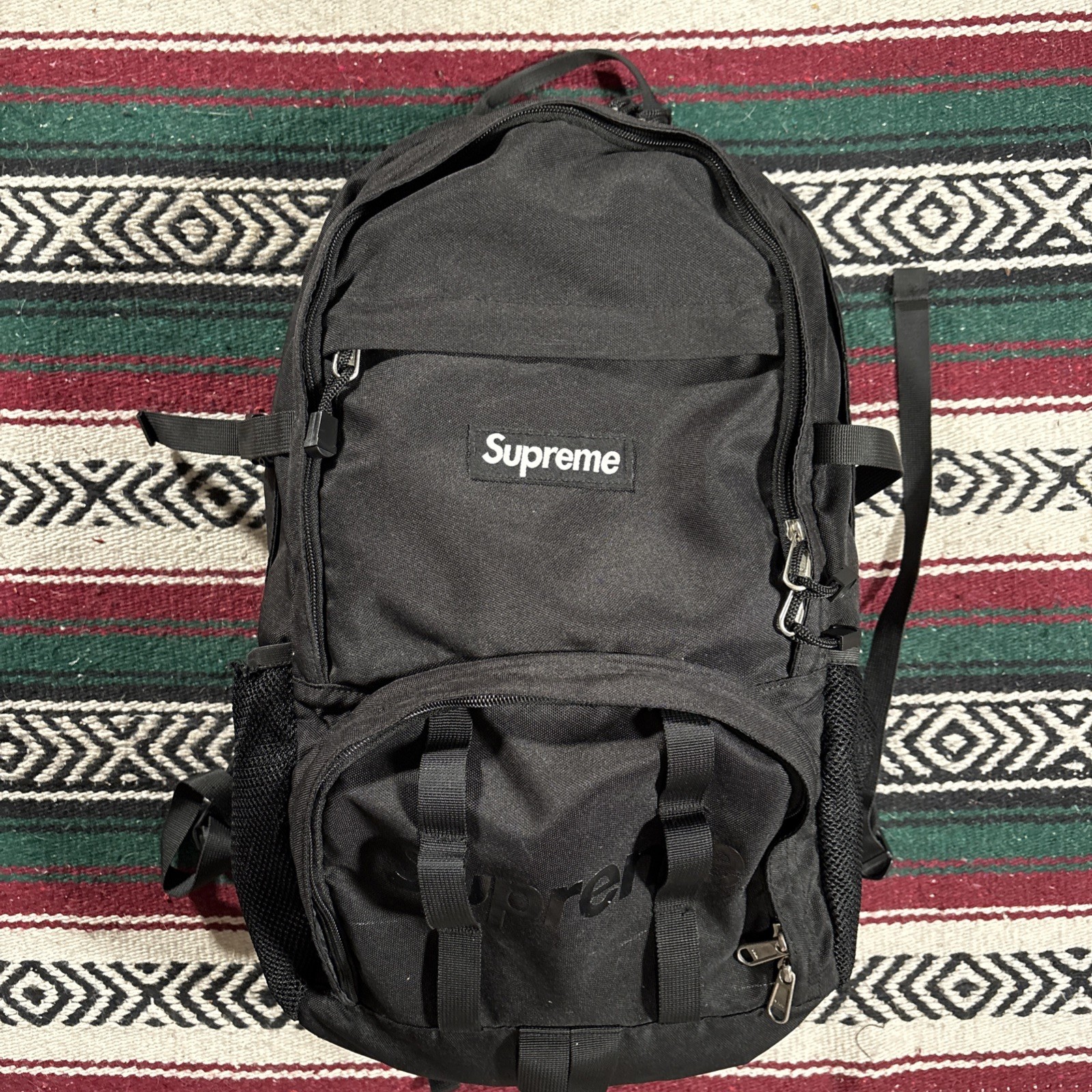 Supreme SS15 Cordura Backpack With Rain Cover Black Nylon