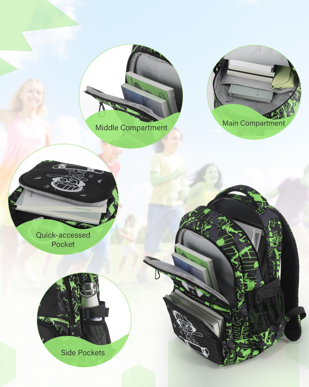 School Backpack for Boys Backpacks for Kids Camo Bookbag Teens Middle School …