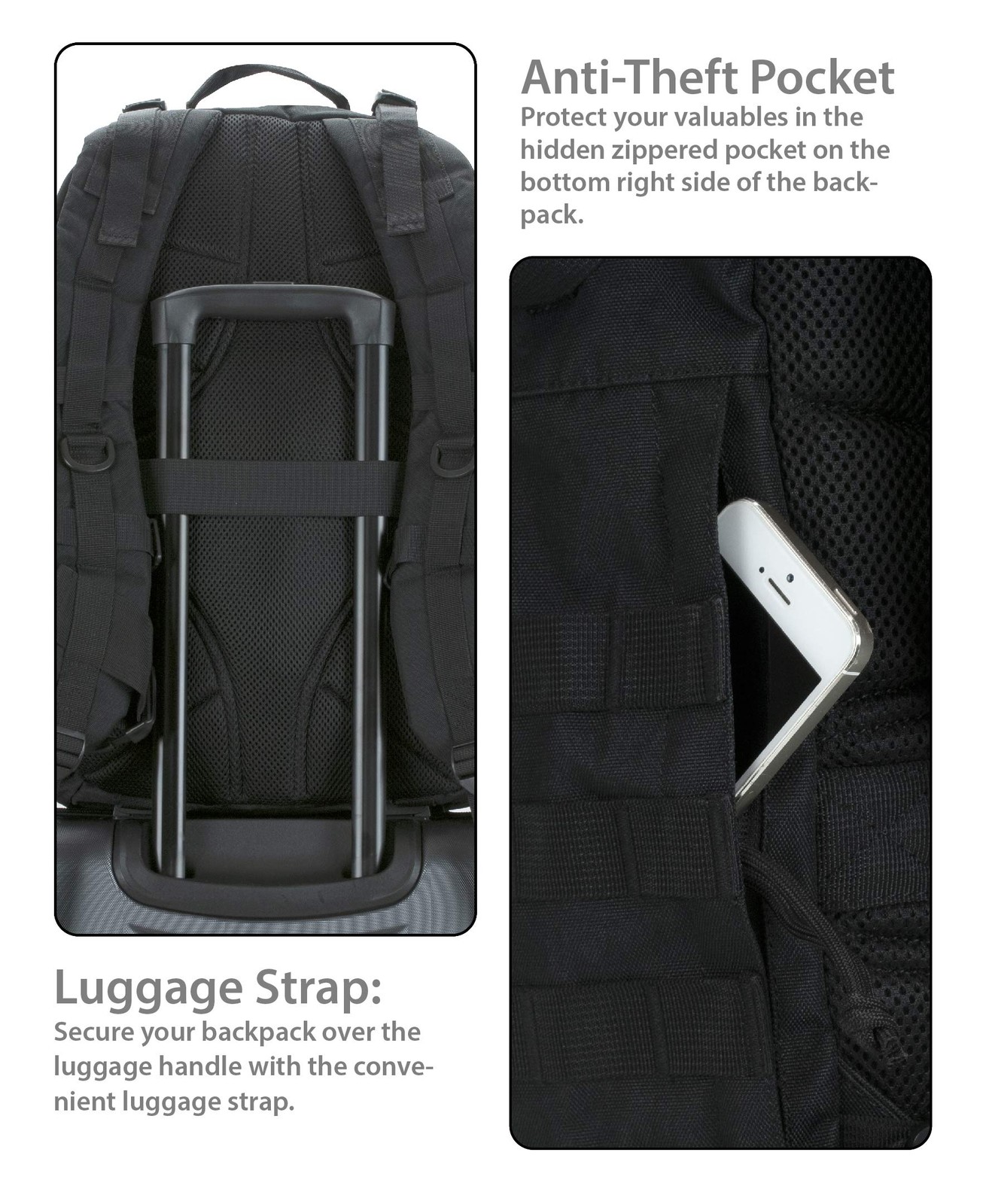 Military Tactical Laptop Backpack – Large Black Bag for Travel & Outdoor Use