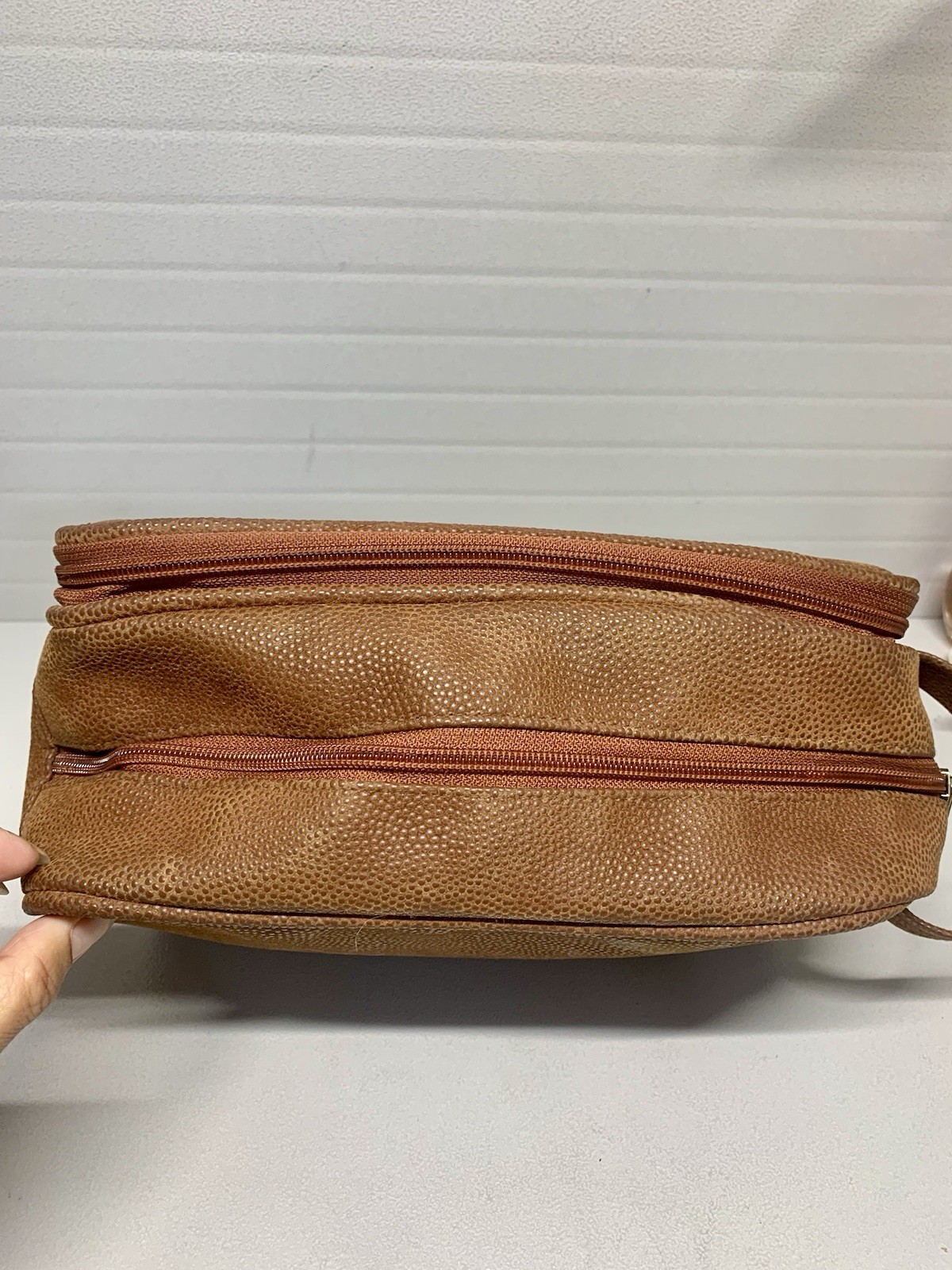 Vintage Lagerfeld Dopp Toiletry Bag Brown Leather ~See Photos/Read Description