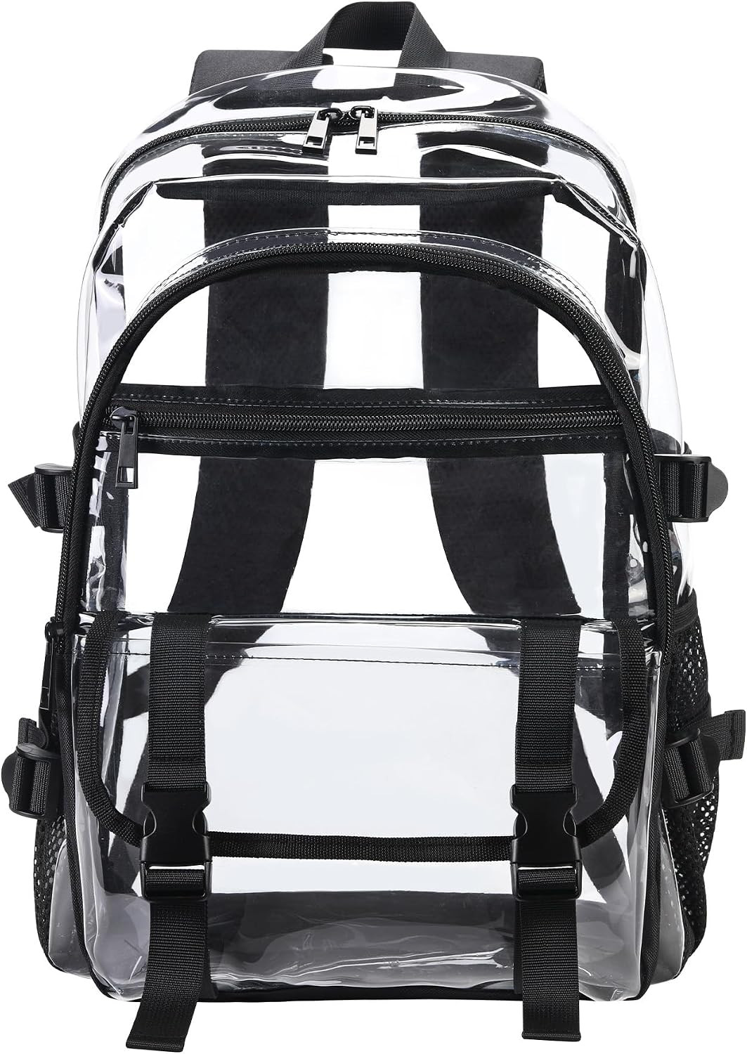 Clear Backpack for School Transparent Bookbag for Work Concerts,17 in (Black)