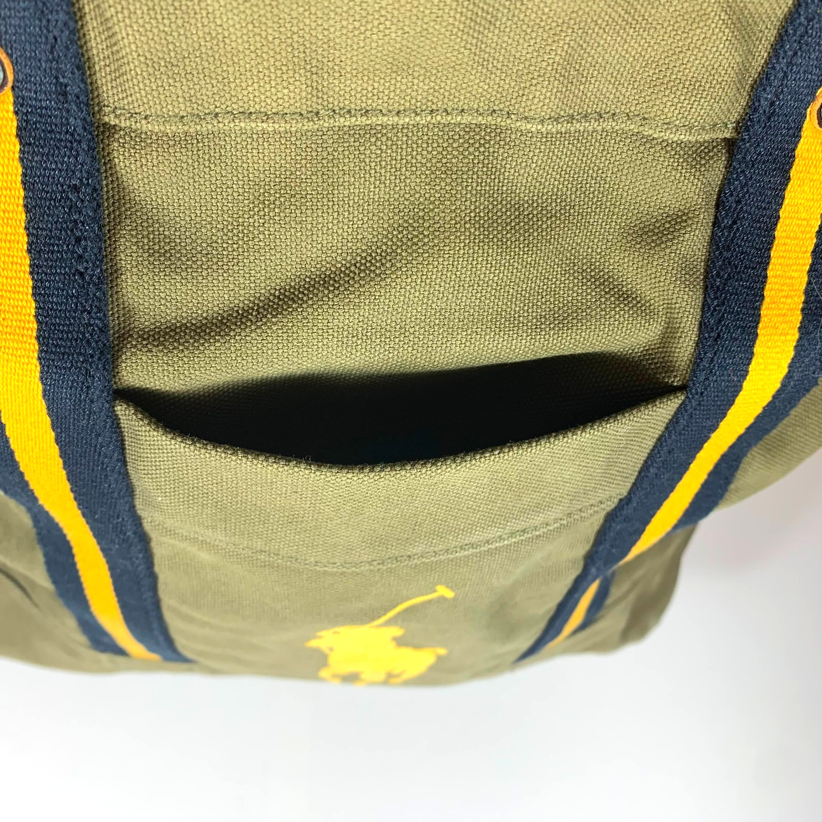 Vintage 90s Polo Ralph Lauren Canvas Tote Bag Green Big Pony Travel Duffel