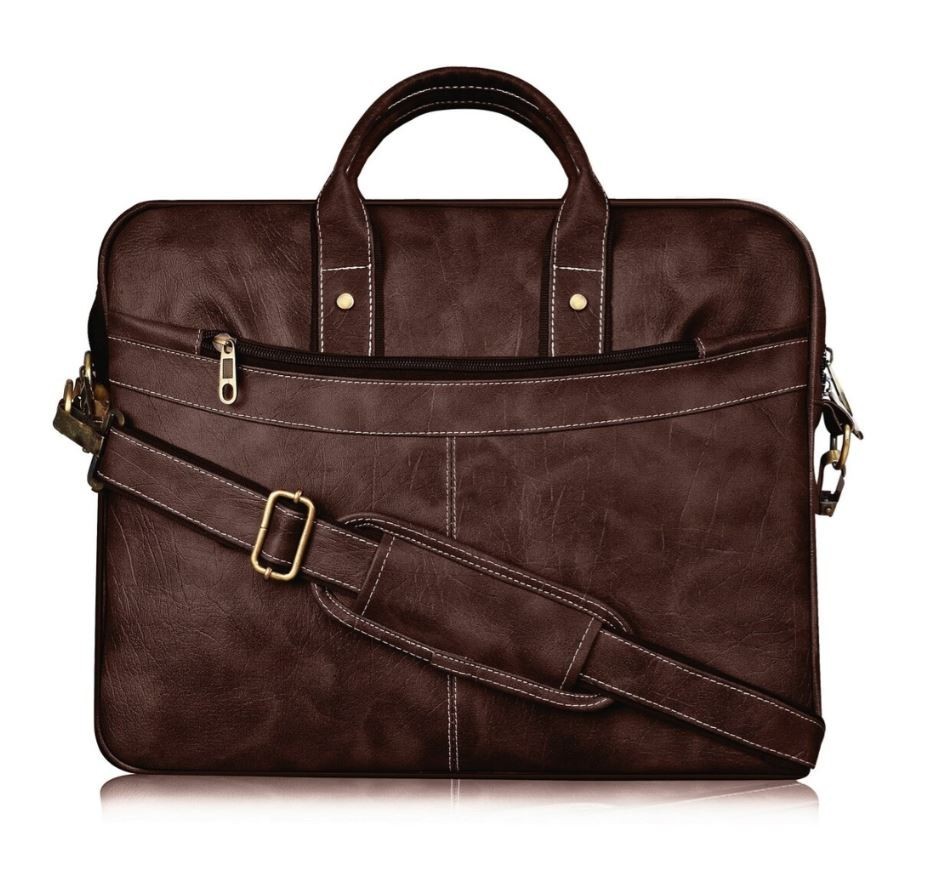 Business Leather BRIEFCASE Laptop Zipper BAG