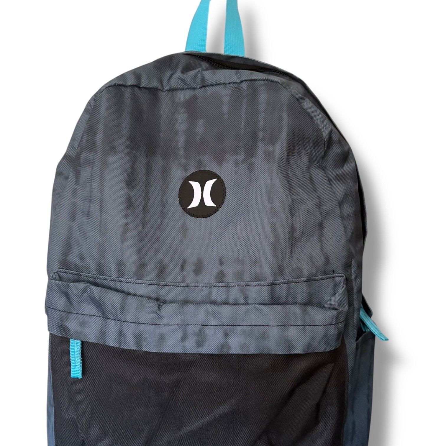 Hurley Backpack Gray Tie Dye Print Front Pocket Adjustable Straps Large 18IN