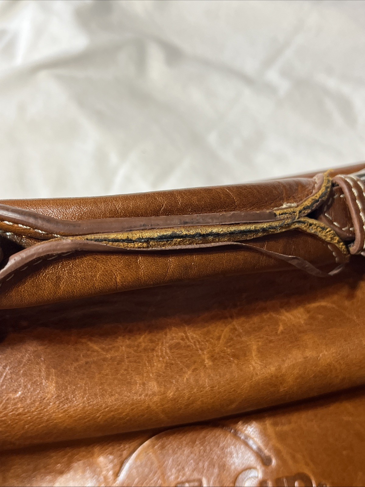 Barrington Leather Messenger Bag FedEx Cup PGA Tour Briefcase Brown