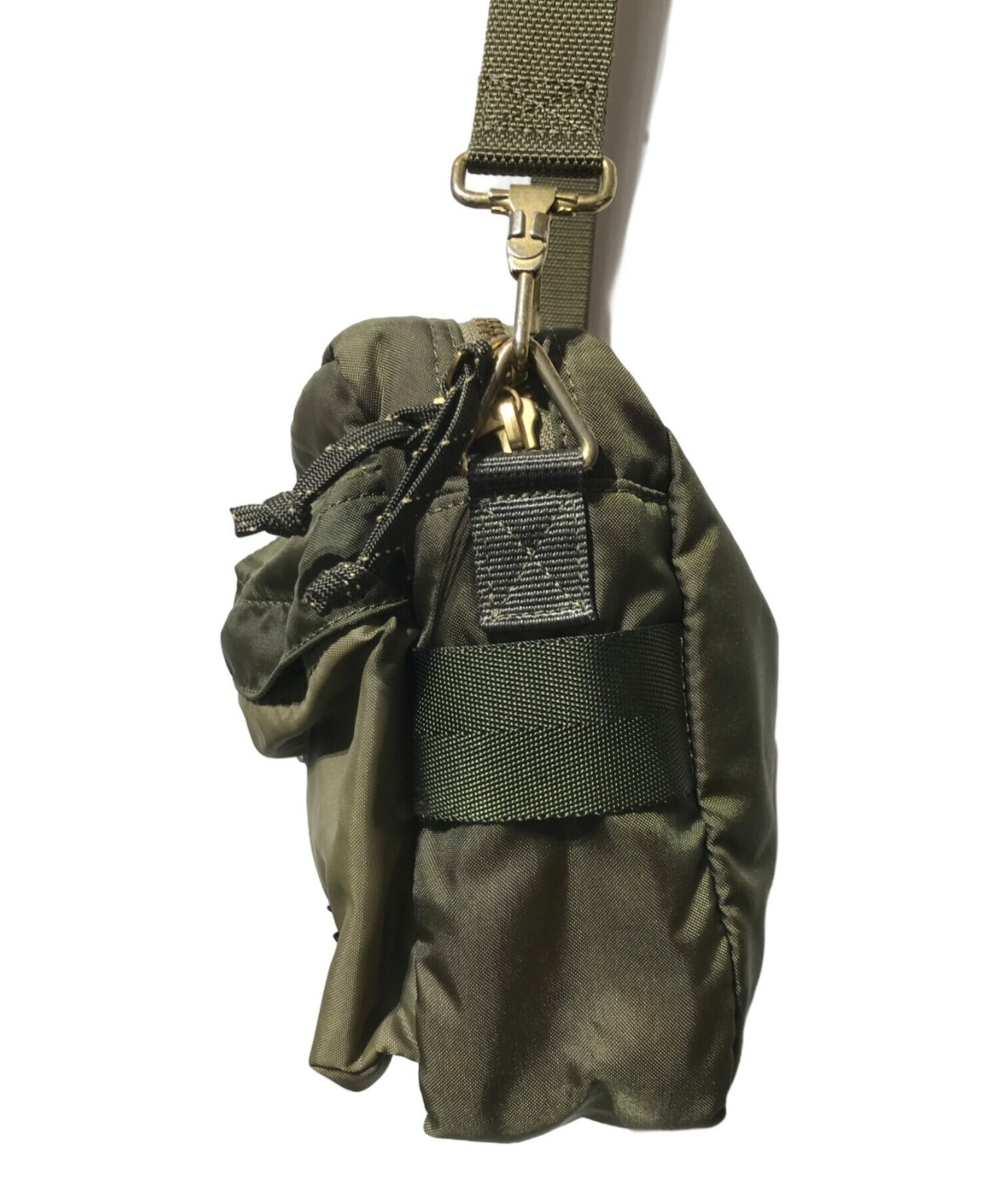 PORTER FORCE SHOULDER BAG 855-07415 Yshida Olive drab Green Used Japan t46