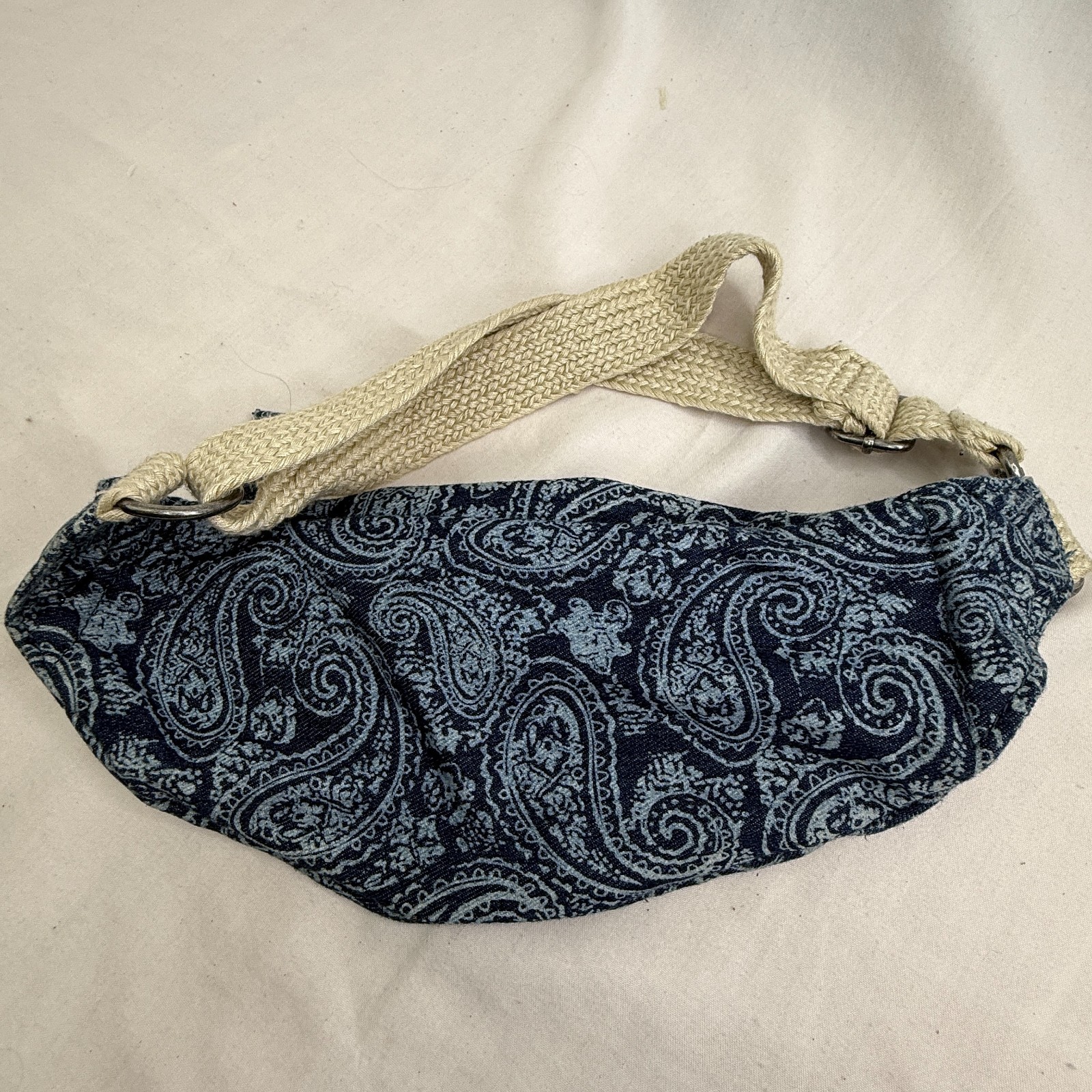 Dakine Gigi Classic Hip Pack Blue Paisley Jute Braid Strap Fanny Fabric y2K Boho