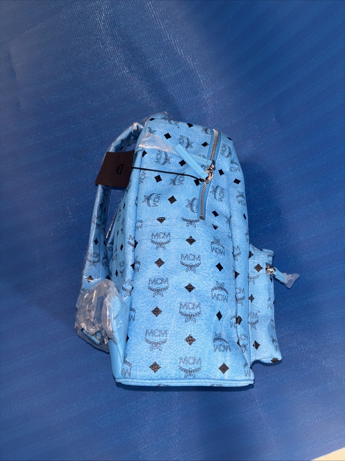 MCM NEW Medium Backpack – LIGHT BLUE (MMK7ASO78LL001) AUTHENTIC