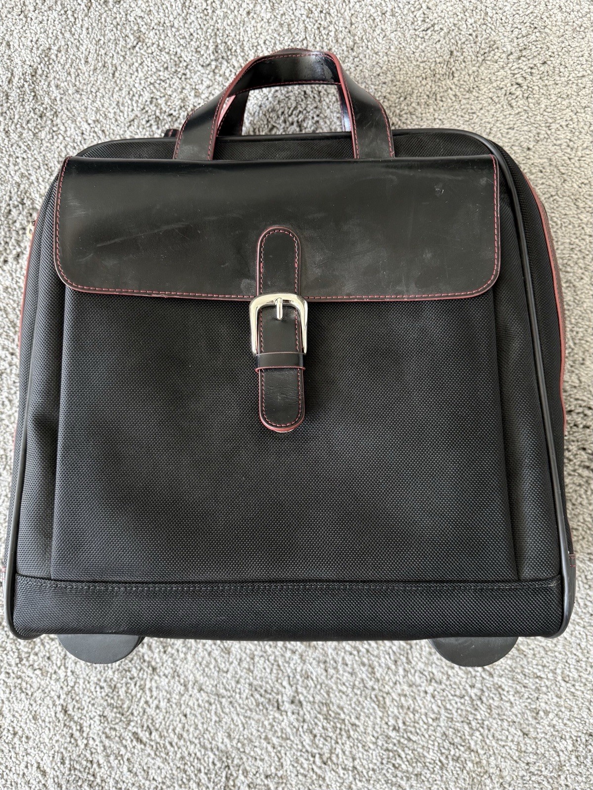 Jack George Milano Vertical Wheeled Canvas/ Leather Briefcase