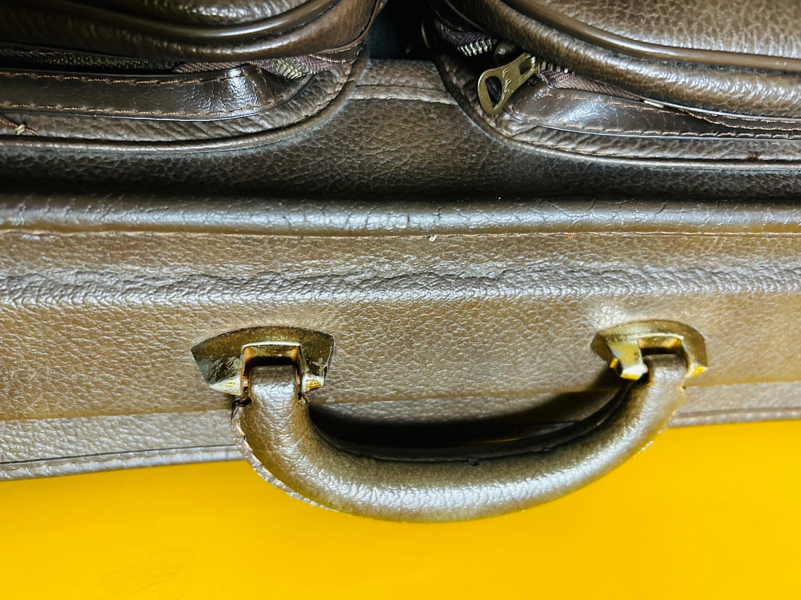 Vintage Hartmann Brown Leather Double Compartment Suitcase Travel Bag Large