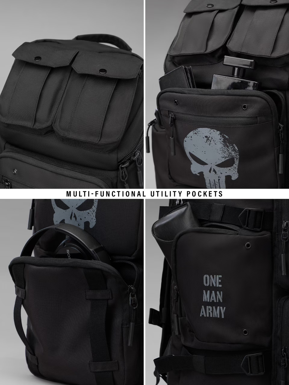 #1 Marvel Punisher Tactical Armour Gear Premium Utility Plus Backpack Travel Bag