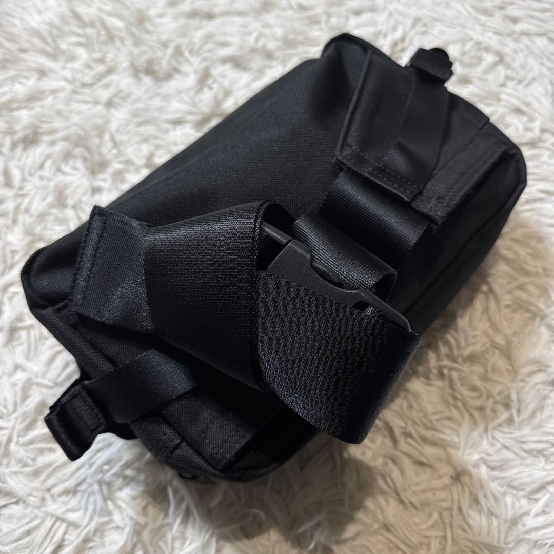 Authentic PORTER Yoshida Kaban Body Bag Black Canvas 16cm x 28cm x 12cm Excellen