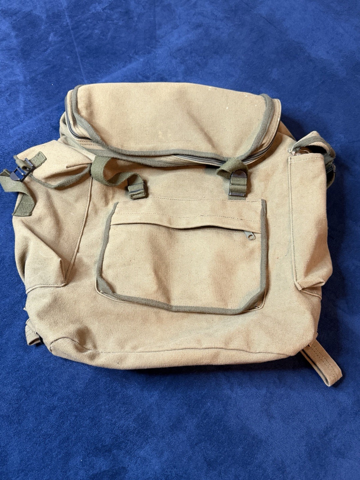Vtg Canvas Rucksack Olive Faded Distressed (Fully Functional) See Photos