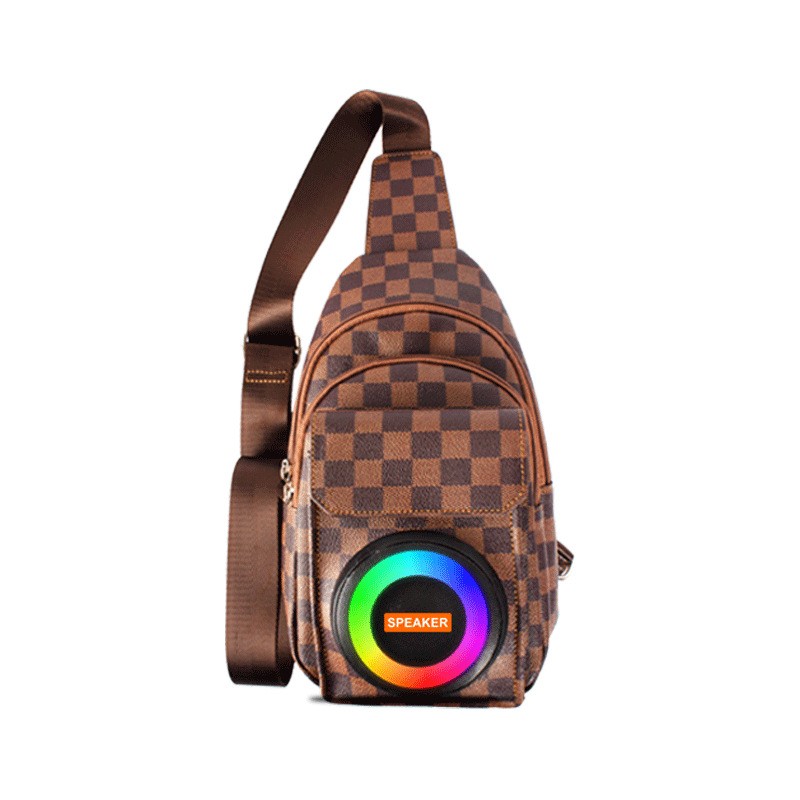 Portable Crossbody Sling Shoulder Bag With Bluetooth Speaker For Hiking Cycling
