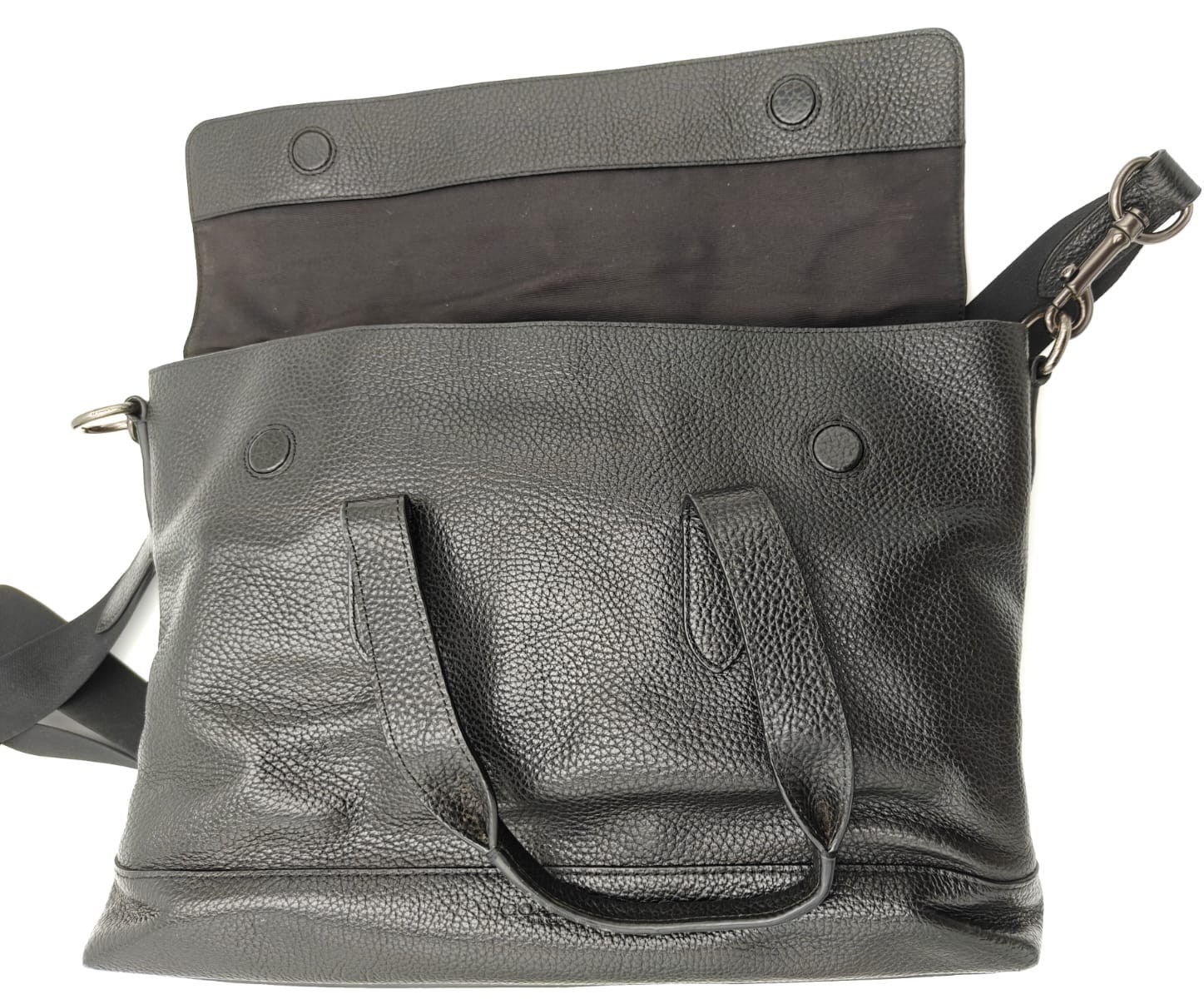 Coach Hamilton Mens Portfolio Briefcase Black Pebble Leather Laptop 2Way F75757