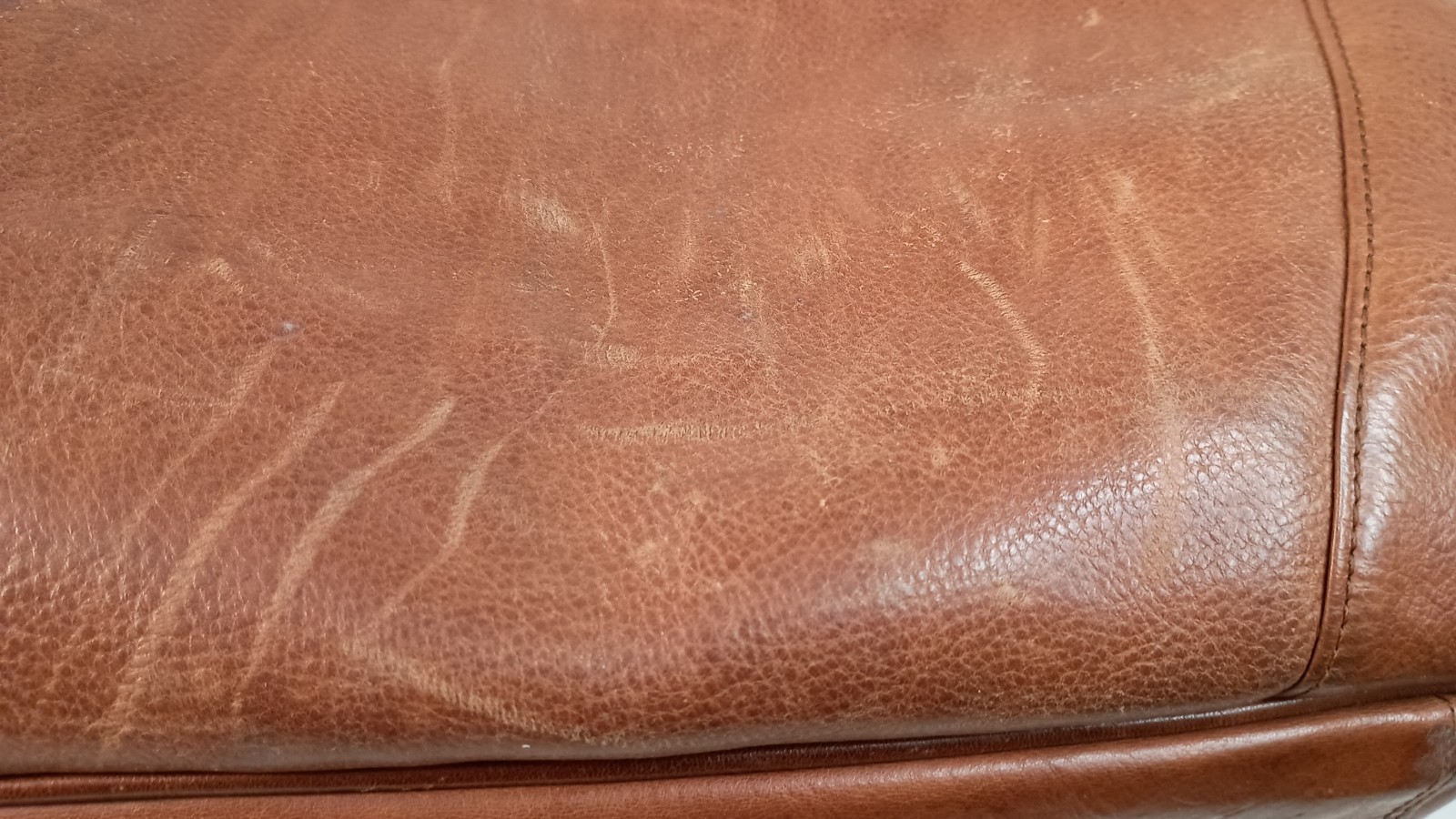 Bosca Old Leather Amber Stringer Briefcase Laptop Bag Vintage Large READ Vintage
