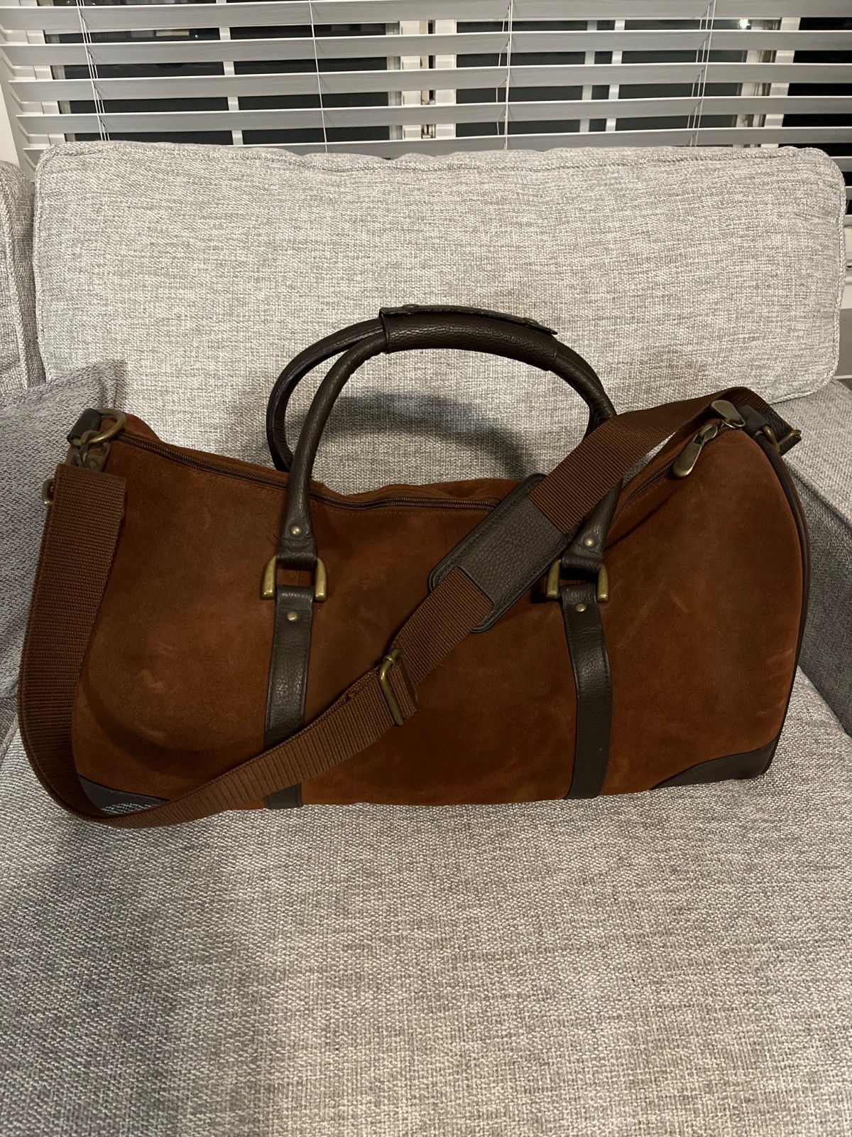 *RARE*2003 Vintage Marlboro Guts Grit Gear Brown Suede Leather Duffle Travel Bag