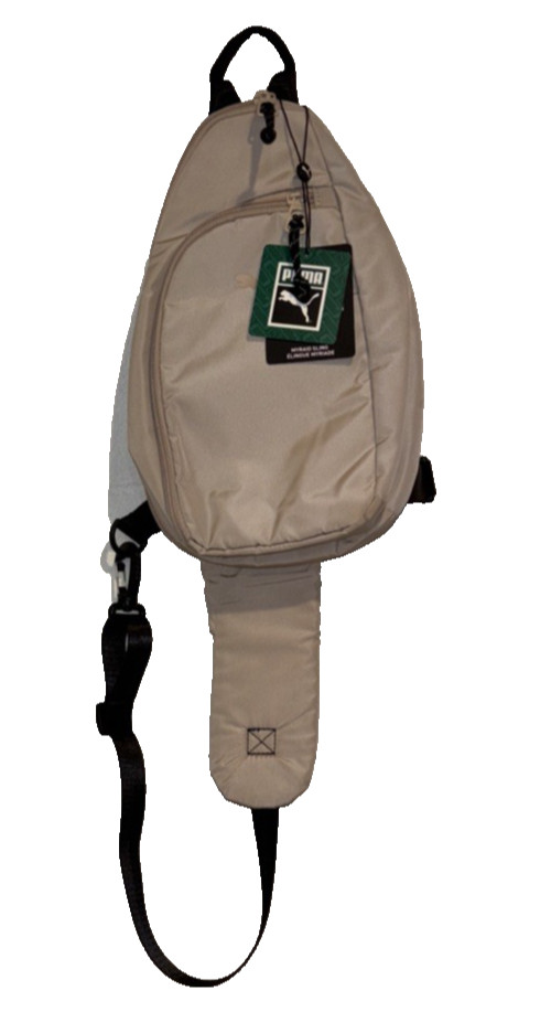 Puma Myriad Sling Bag Backpack Beige Shoulder Strap Top Handle Travel Hiking New