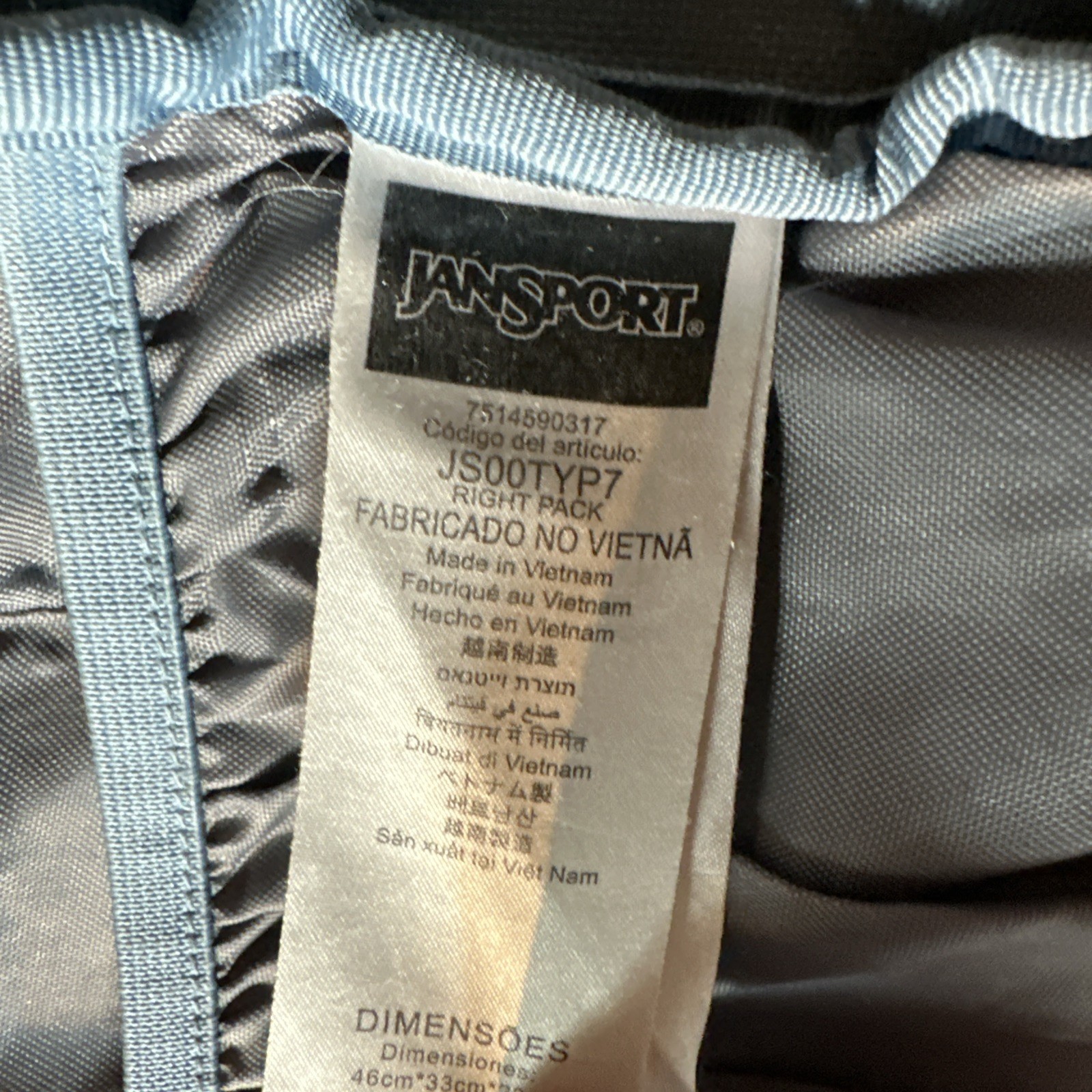 Vintage Y2K Jansport Backpack Light Blue Leather Bottom Suede