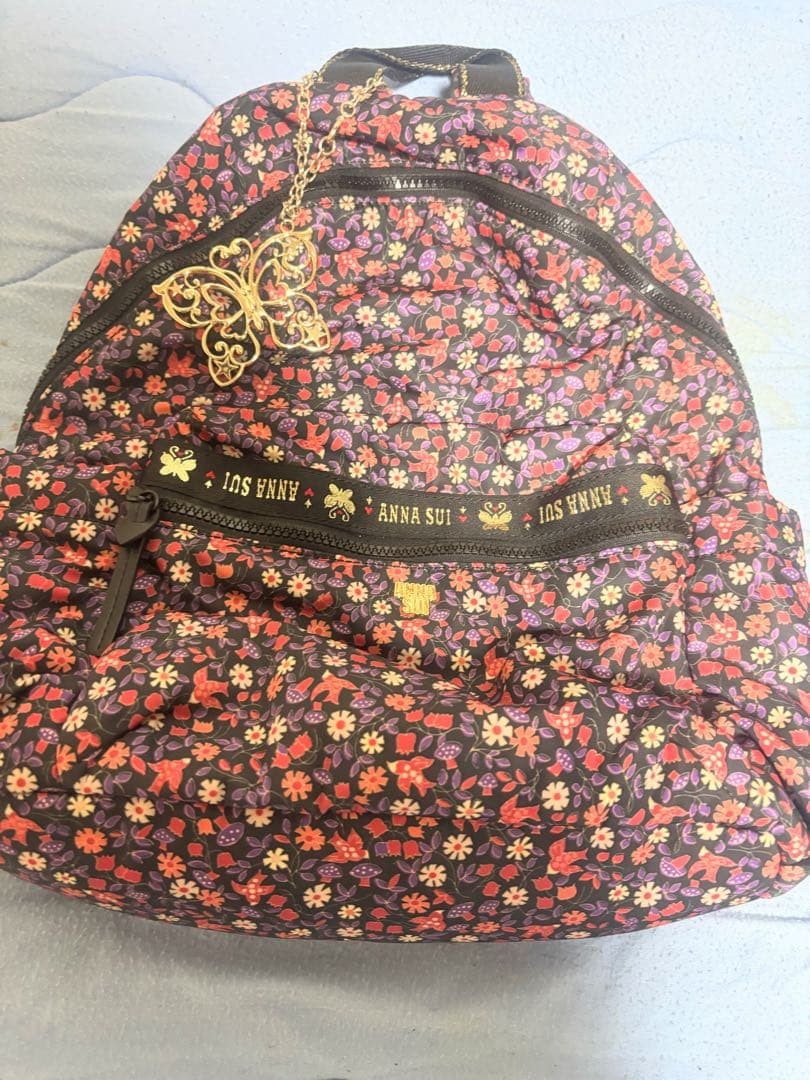Anna Sui Floral Butterfly Charm Bag