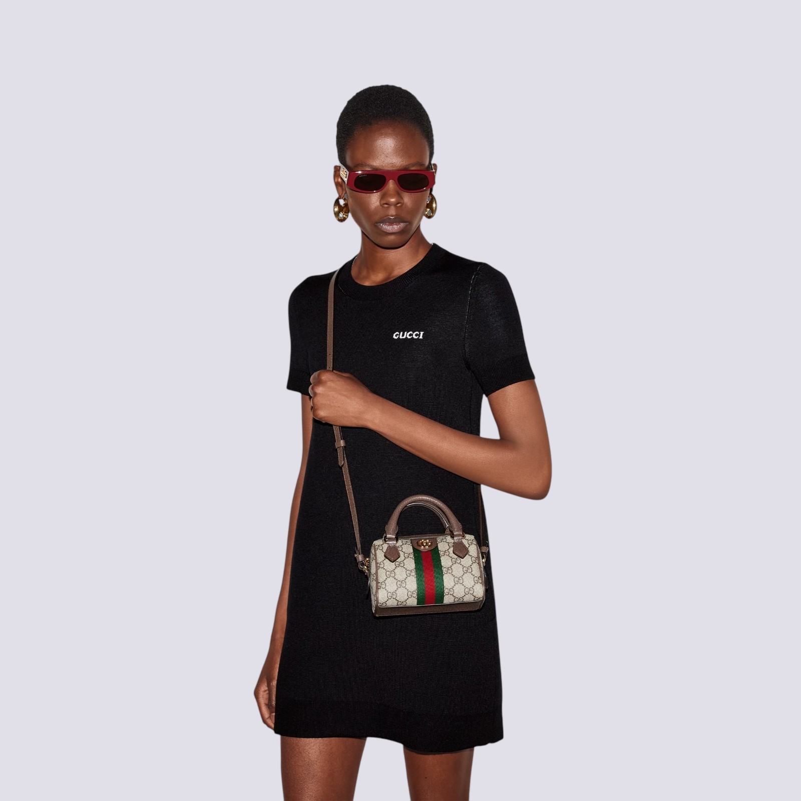 Gucci GG Monogram Logo Ophidia Top Handle & Shoulder Super Mini Bag Beige 781490