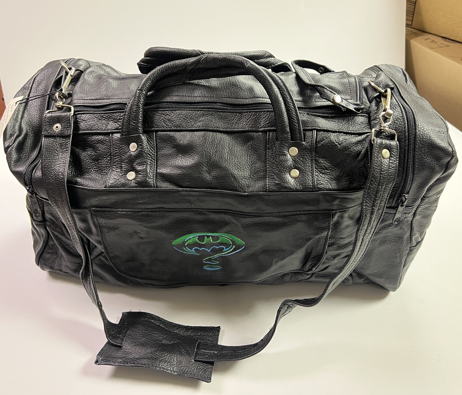 NEW Quality Handcrafted Leather Men’s Duffel Travel Bag Gym Sport, Black, SALE