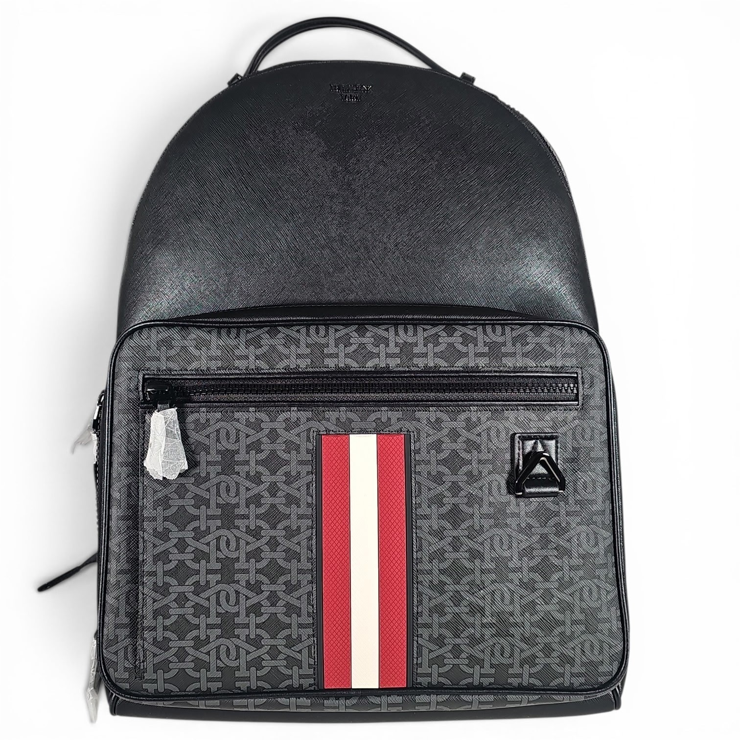 Bally Maverick STM Backpack Black Multi Anthracite Monogram Stripe L Size 1