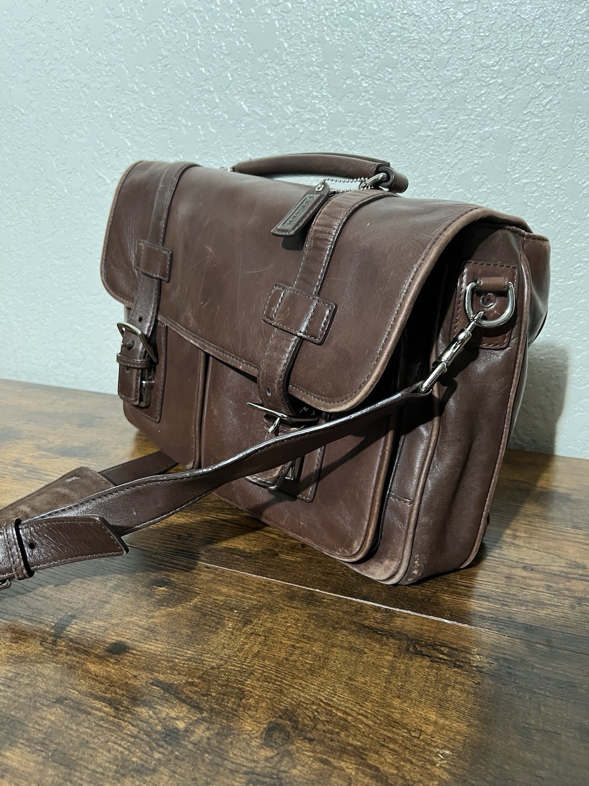 Vintage Coach Wall Street Bag Brown Glove Leather #A33-5241 Rare