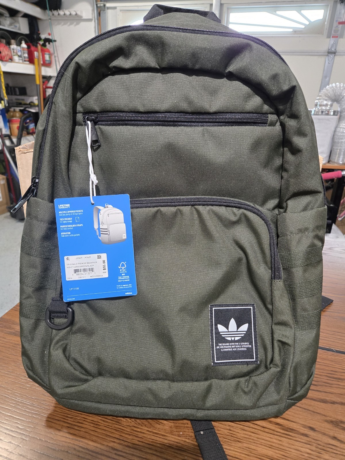 Adidas Originals Premise Backpack Night Cargo Green/Black NWT JK3439 Laptop 16″