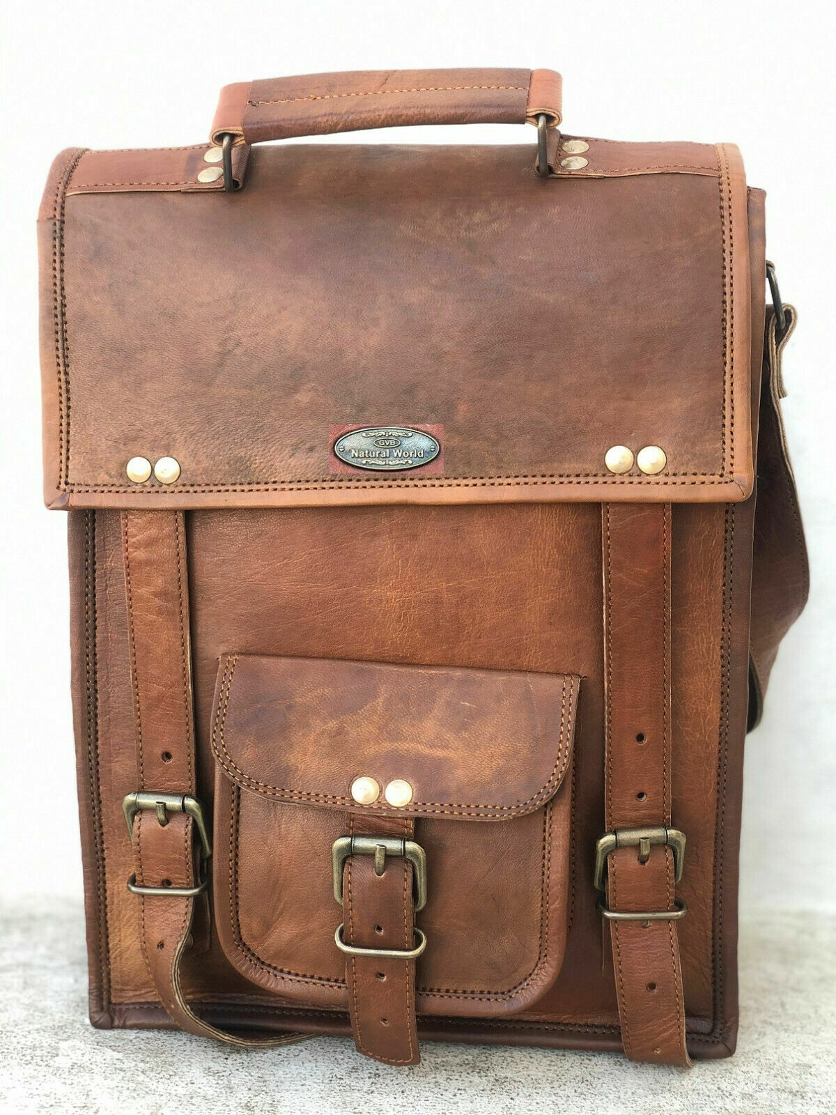 Bag Briefcase Useful Gift Women’s Vertical Leather Messenger Shoulder Laptop