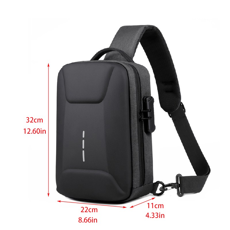 Anti-theft Combination Lock Chest Packs With USB Charging Port Fashion Business