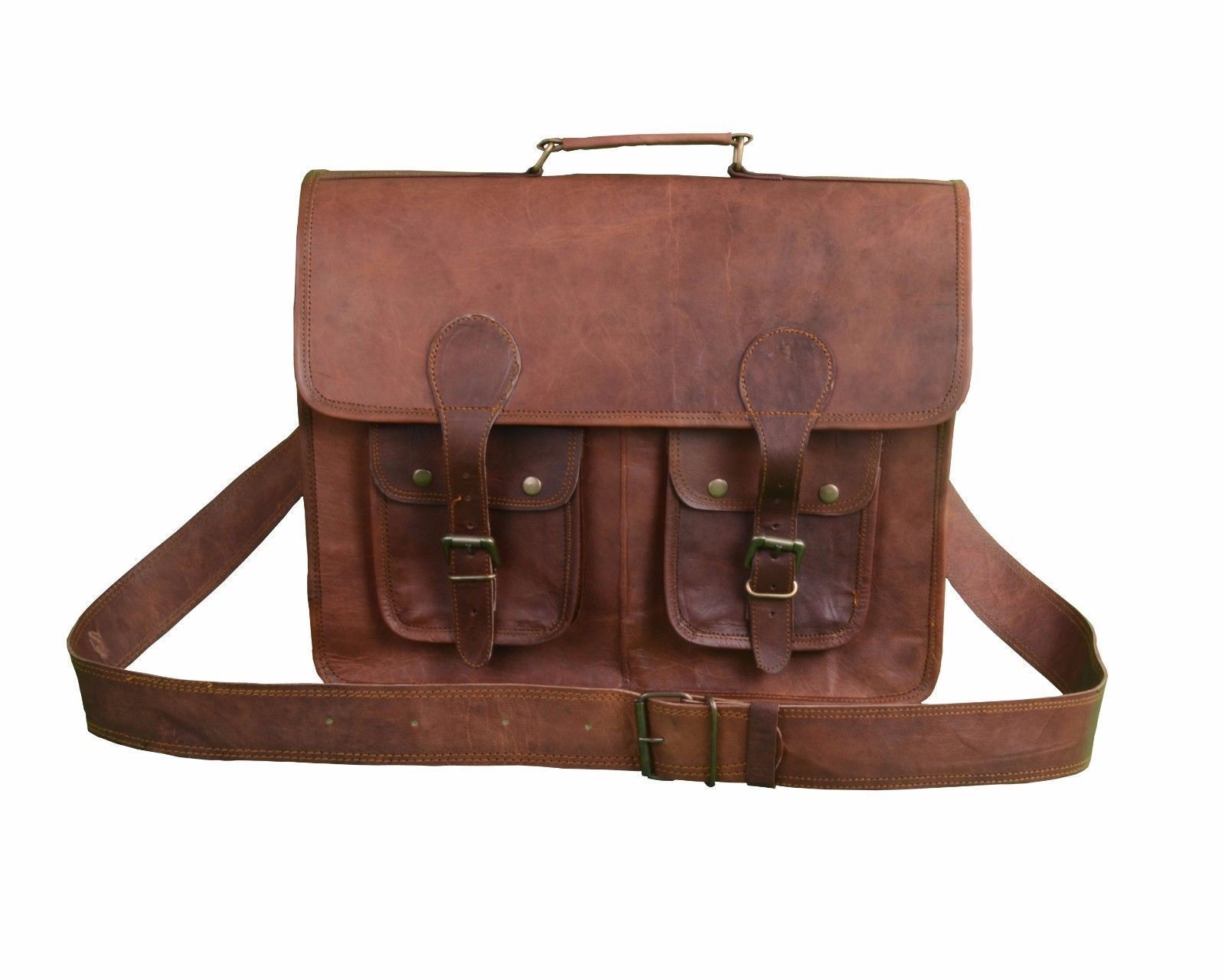 Unicorn Leather Vintage Messenger Shoulder Men Satchel Laptop Briefcase Bag