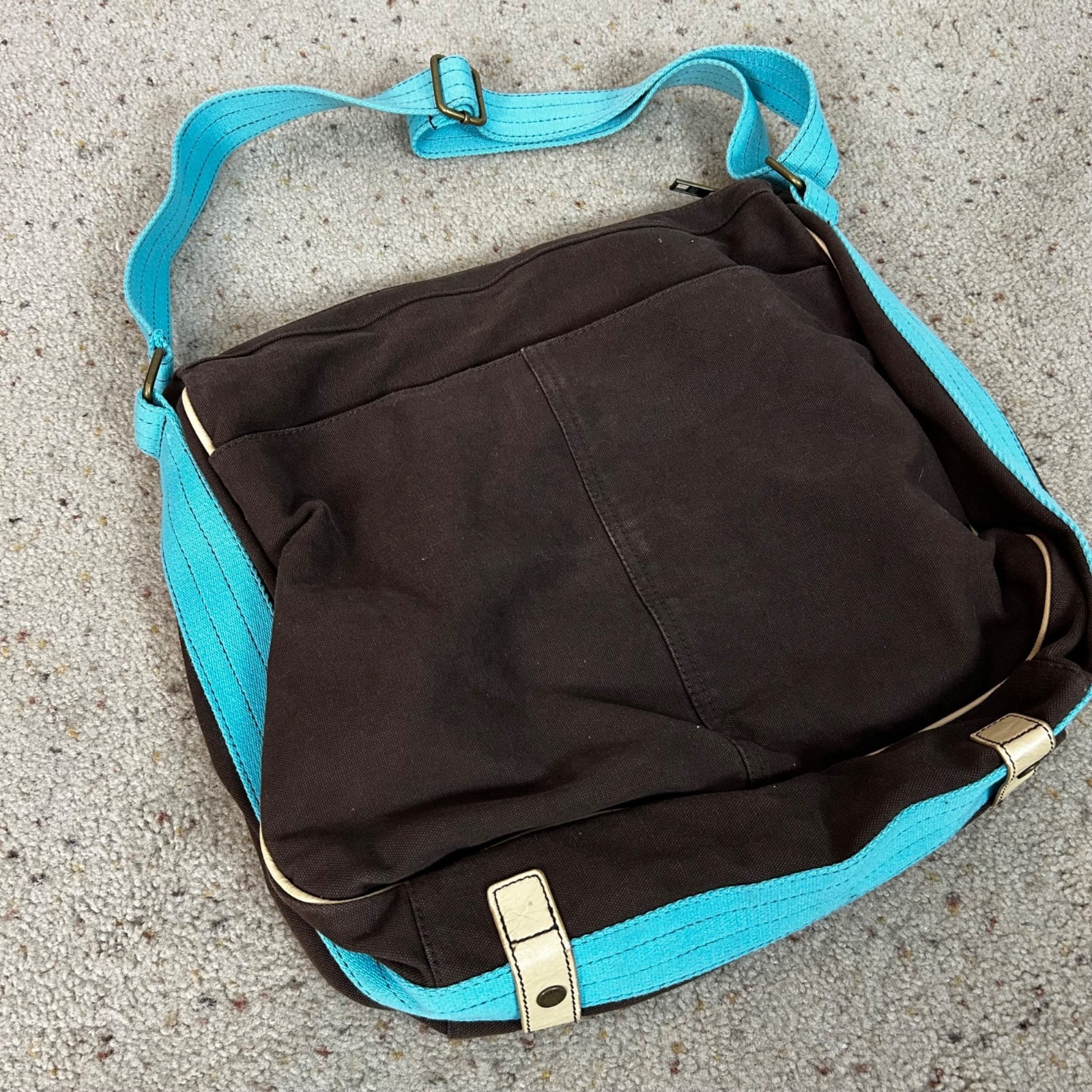 Y2K Gap 2000s 2006 Brown Canvas Messenger Bag Laptop School Travel Commute