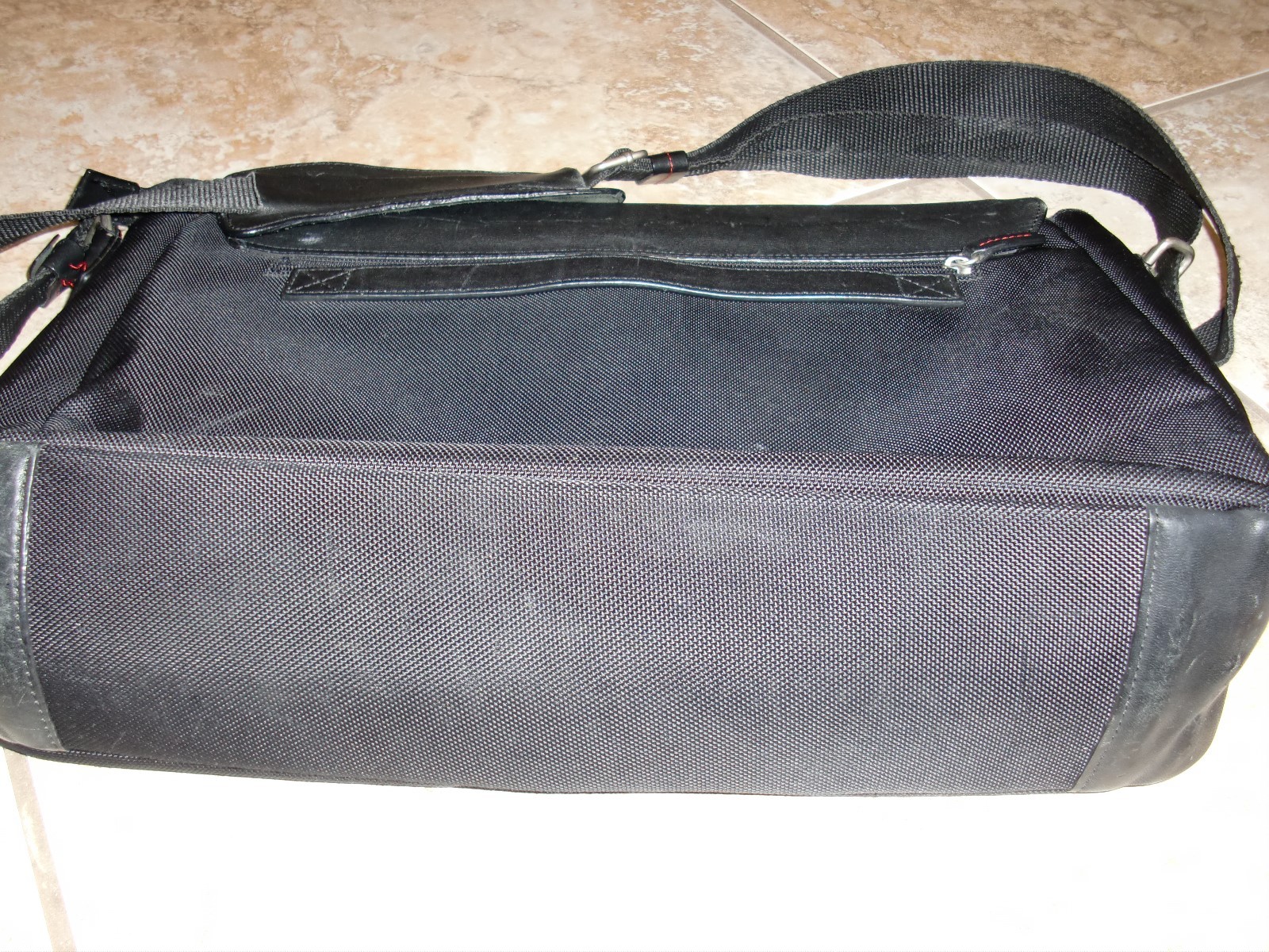 VTG”JACK GEORGES”USA Briefcase Messenger Lap Top Leather/Canvas16.5″Lx12″Hx4″D