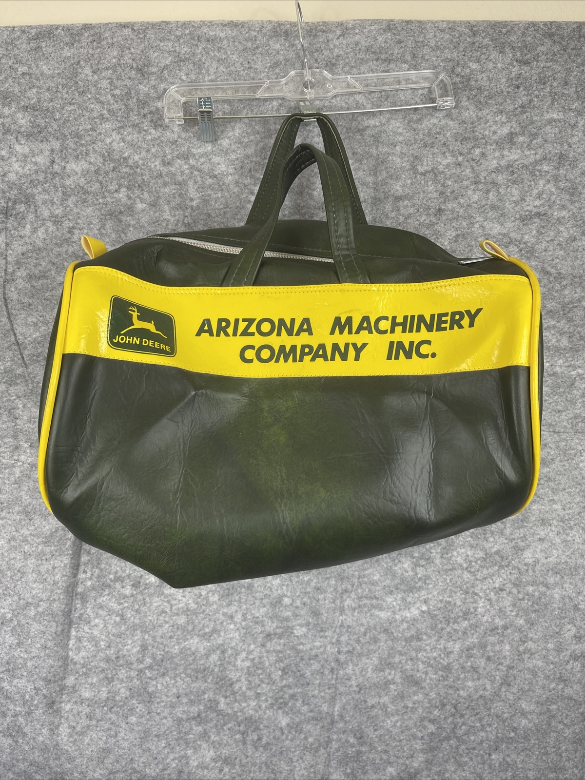 John Deere Leather Large Duffle Travel Carry-On Weekender Bag Full Zip
