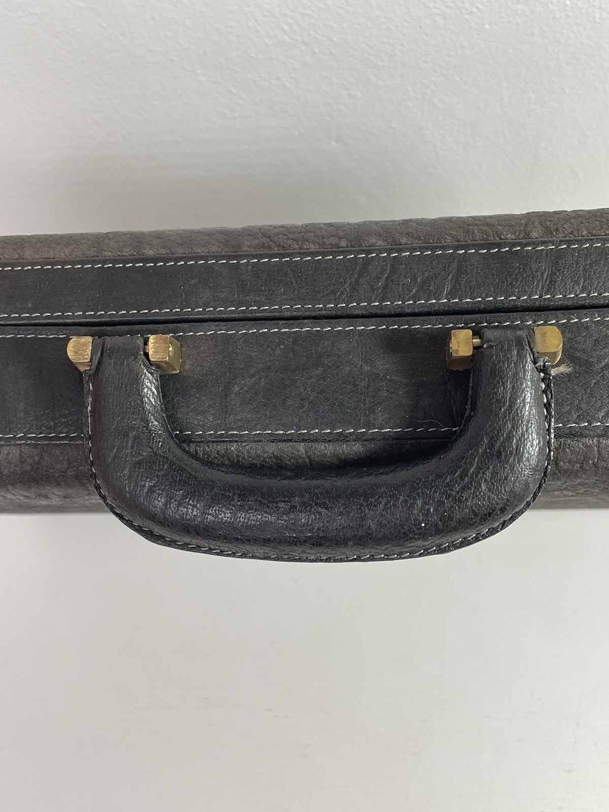 Ricardo Pebbled Leather Briefcase Dark Gray Suede Work Organizer See Description