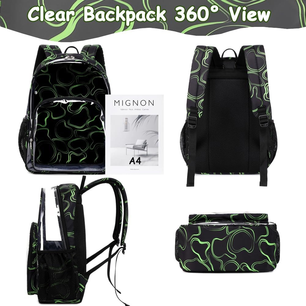 Clear Backpack Heavy Duty Transparent See through Clear Bookbags for School Clea