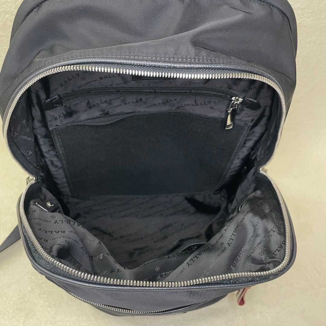 Authentic Bally Backpack Business Nylon Black 42cm Mens Lightweight Casual Rucks