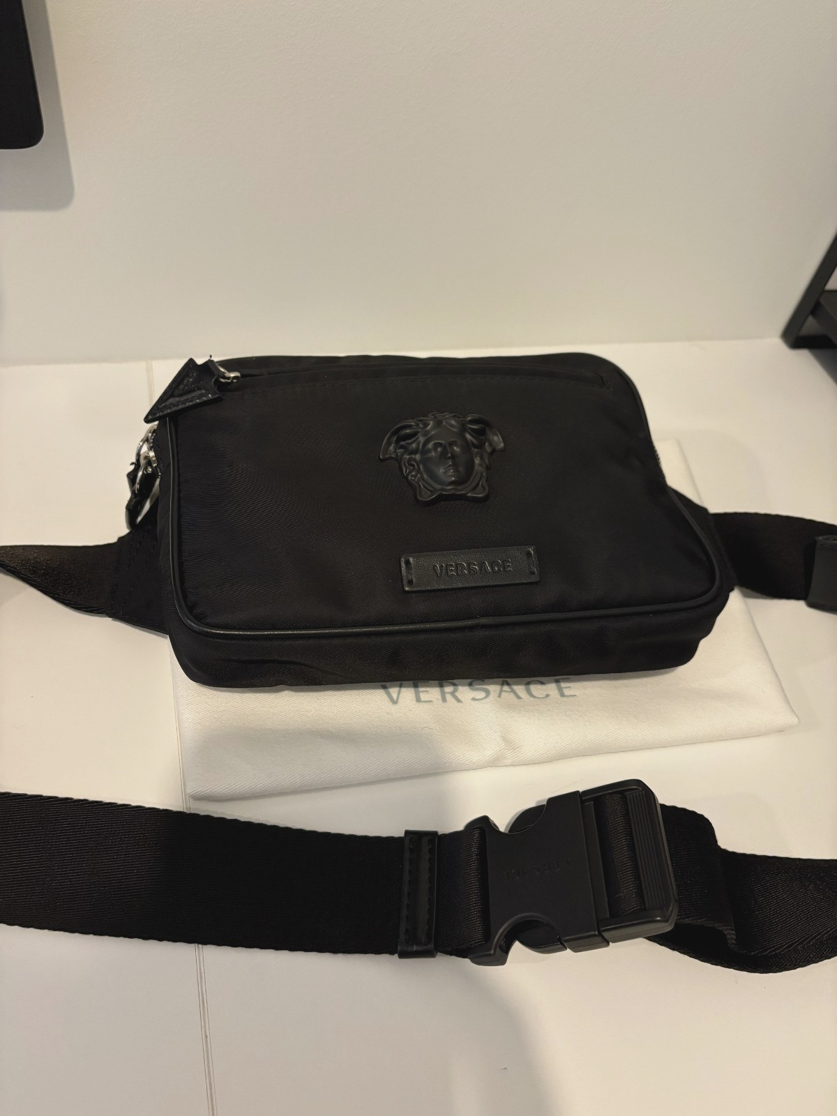 Versace Medusa Plaque Belt Bag Black
