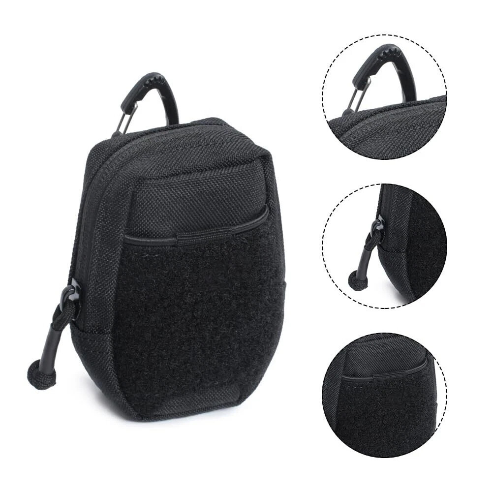 Men Tactical Molle Keychain Pouch Portable Mini EDC Pocket Coin Key Earphone Bag