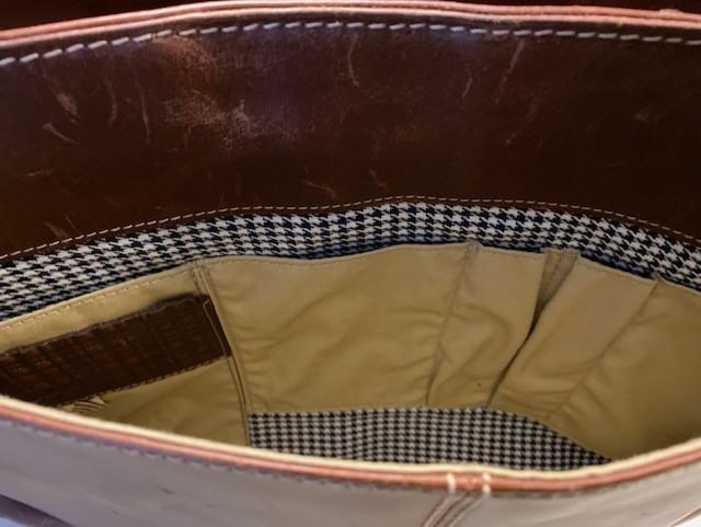 Boconi Cognac Leather Padded Briefcase w/Compartments