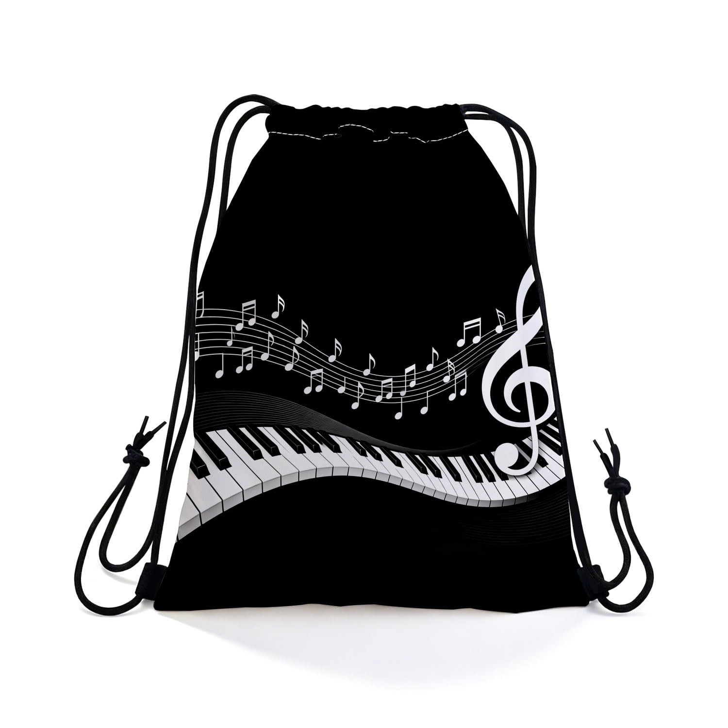 Piano Music Score Drawstring Backpack, Adjustable Cord & Inner Zipper Pocket …