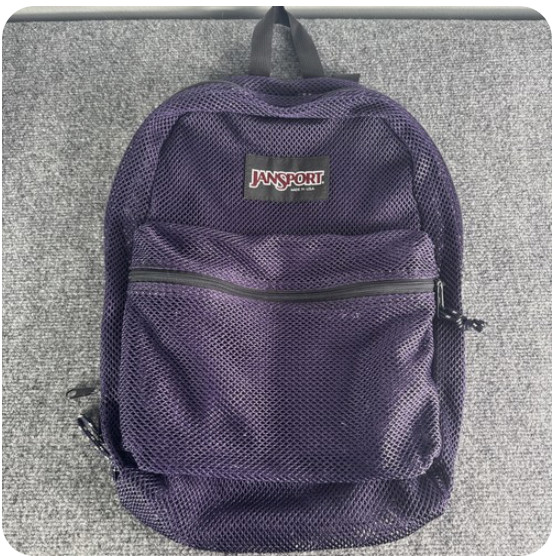 90’s Jansport Translucent Purple Mesh Backpack School See Through Gym USA Made