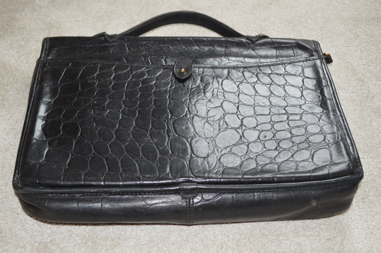 Mulberry Black Congo Leather Satchel Briefcase Document Holdall Bag Mens Unisex