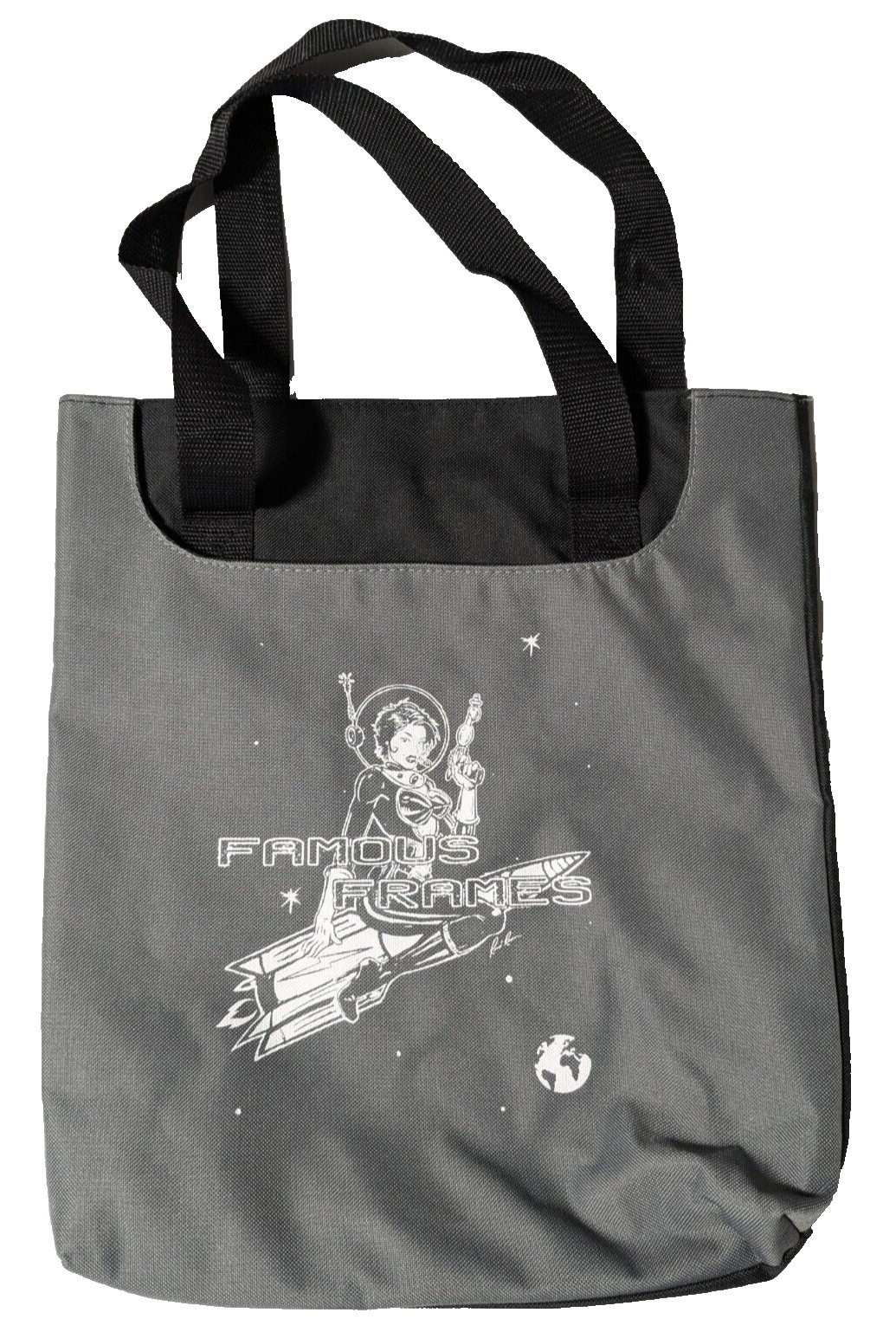 FAMOUS FRAMES Sexy Space Rocketeer Astronaut Storyboard Artist Tote Bag