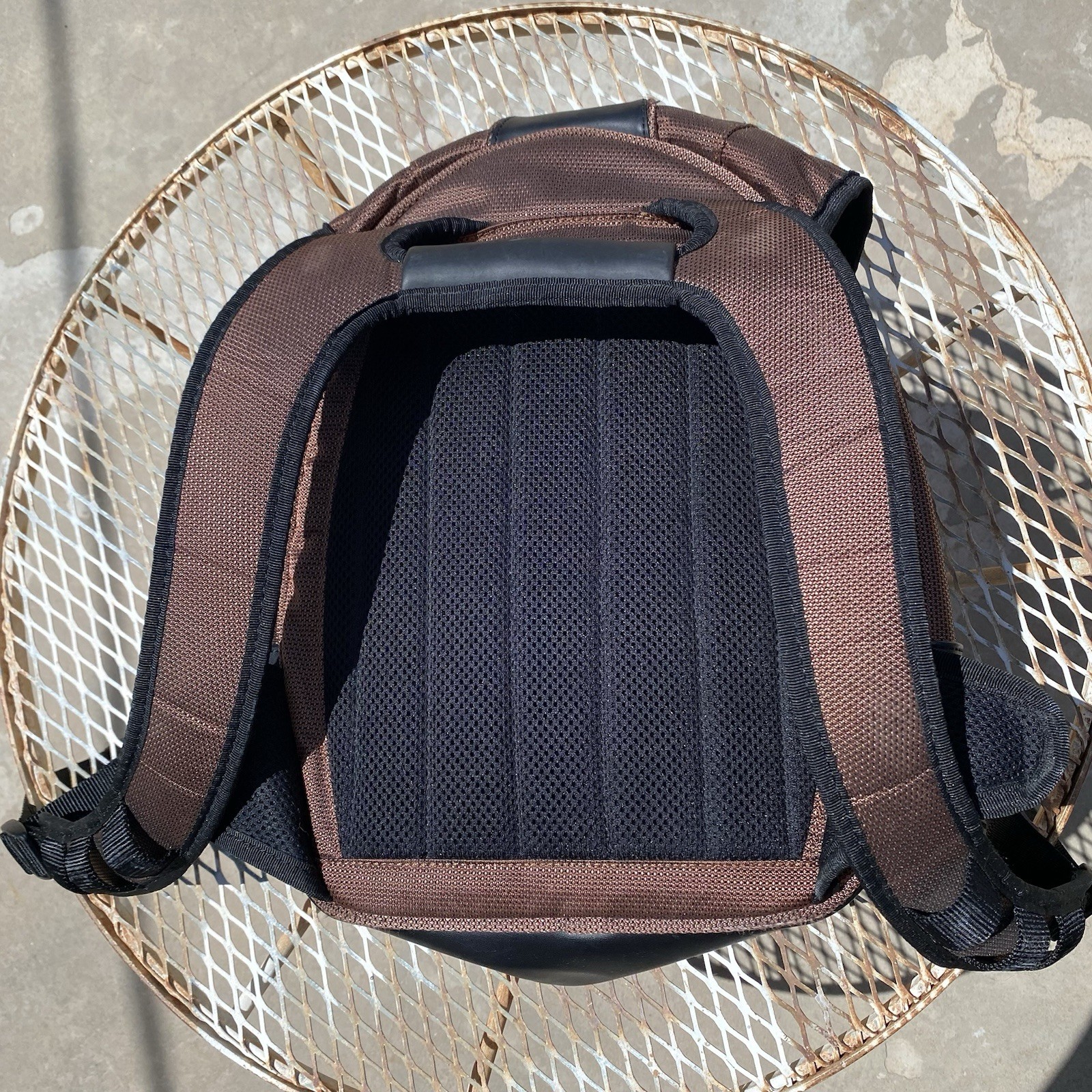 Tumi T2 Backpack Copper Ballistic Nylon & Leather Bottom Padded Straps