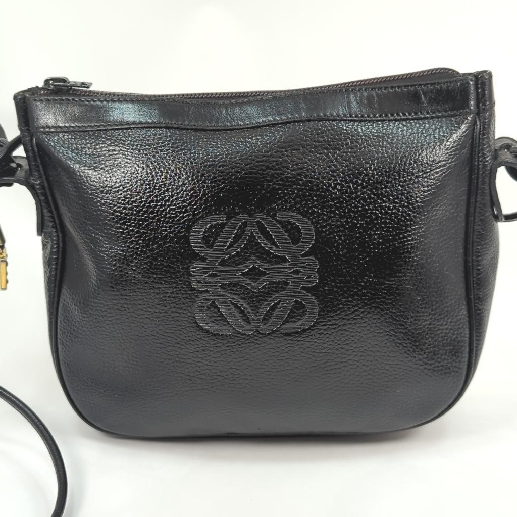 LOEWE Anagram Leather Shoulder Bag Vintage Black